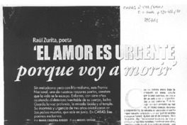 El amor es urgente porque voy a morir [entrevista]