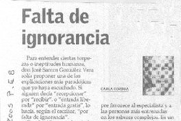 Falta de ignorancia
