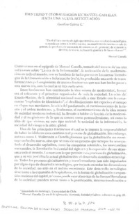 Identidad y globalización en Manuel Castells: hacia una nueva articulación