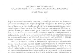 Cocuyo de Severo Sarduy: una vertiente latinoamericana de la neopicaresca