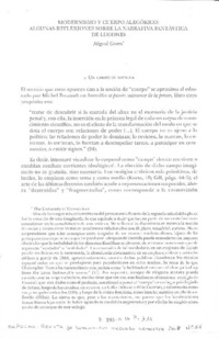 Modernismo y cuerpo alegórico: Algunas reflexiones sobre la narrativa fantástica de Lugones