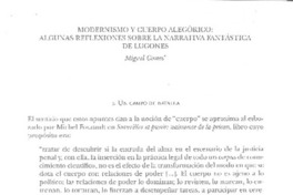 Modernismo y cuerpo alegórico: Algunas reflexiones sobre la narrativa fantástica de Lugones