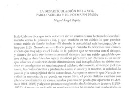 La Desarticulación de la voz: Pablo Neruda y el poema en prosa