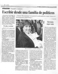 Escribir desde una famlia de políticos [entrevista]