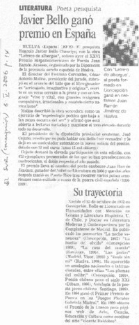 Javier Bello ganó premio en España