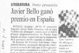Javier Bello ganó premio en España