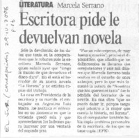 Escritora pide le devuelvan novela