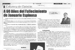 A 60 años del fallecimiento de Januario Espinosa
