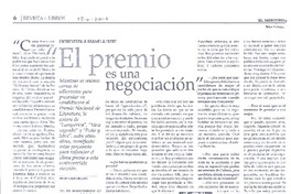 El premio es una negociación [entrevista]