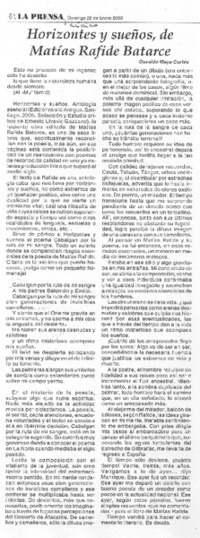 Horizontes y sueños, de Matías Rafide Batarce