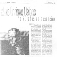 "Luis Enrique Délano a 20 años de ausencia"