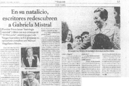 En su natalicio, escritores redescubren a Gabriela Mistral (entrevistas)