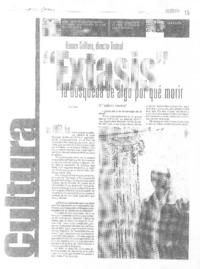"Extasis" la búsqueda de algo por qué morir