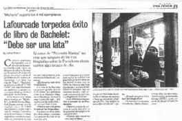Lafourcade torpedea éxito de libro de Bachalet [entrevista]