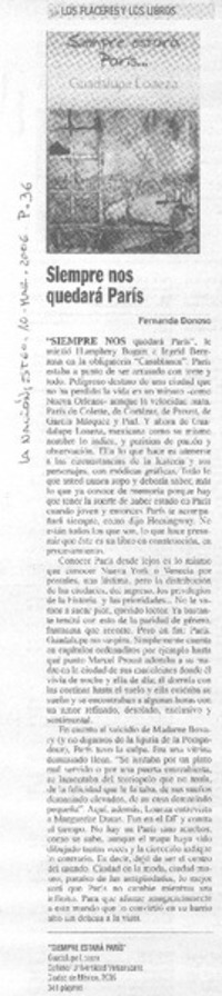 Siempre nos quedará París