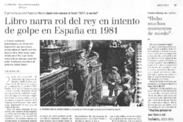 Libro narra rol del rey en intento de golpe en España en 1981