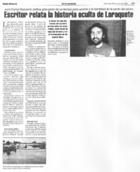 Escritor relata la historia oculta de Laraquete