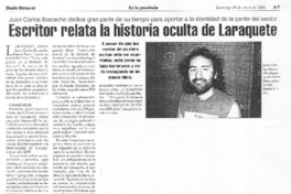 Escritor relata la historia oculta de Laraquete