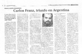Carlos Franz, triunfo en Argentina