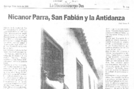 Nicanor Parra, San Fabián y la Antidanza