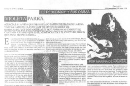 El Personaje y sus obras. Violeta Parra