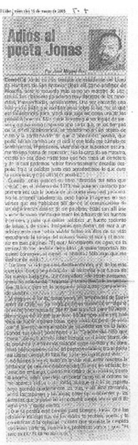 Adiós al poeta Jonás