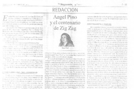 Angel Pino y el centenario de Zig Zag