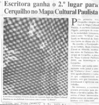 Escritora ganha o 2o lugar para Cerquilho no Mapa Cultural