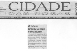 Cristiane Grando recebe homenagem