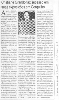 Cristiane Grando faz sucesso em suas exposicioes em Cerquilho