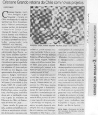 Cristiane Grando retorna do Chile com novos projetos