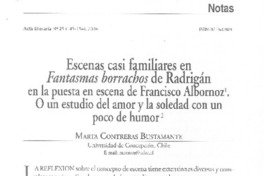 Escenas casi familiares en Fantasmas borrachos de Radrigán en la puesta en escena de Francisco Albornoz. O un estudio del amor y la soledad con un poco de humor