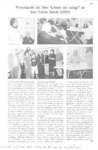 Presentación del libro "Crimen sin castigo" de Juan Carlos García (2005)