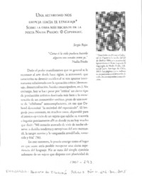 Una Alteridad nos empuja hacia el lenguaje. Sobre la obra más reciente de la poeta Nadia Prado: @ Copyright