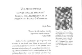 Una Alteridad nos empuja hacia el lenguaje. Sobre la obra más reciente de la poeta Nadia Prado: @ Copyright