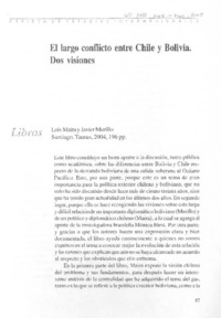 El Largo conflicto entre Chile y Bolivia. Dos visiones