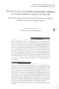 Más allá de la ira y los ladridos: Modernidad e identidad en el teatro chileno e inglés de los años 50