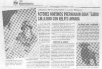 Actores nortinos prepararán gran teatro callejero con relato aymara