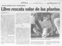 Libro rescata valor de las plantas