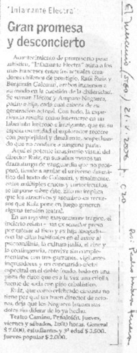 Gran promesa y desconcierto