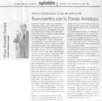 Reencuentro con la poesía andaluza