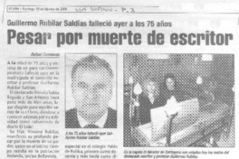 Pesar por muerte de escritor