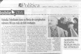 Volodia Teitelboim tuvo su fiesta de cumpleaños número 90 con más de 600 invitados