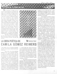 La Obra poética de Camila Gómez Reimers