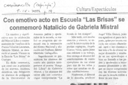 Con emotivo acto en Escuela "Las Brisas" se conmemoró natalicio de Gabriela Mistral