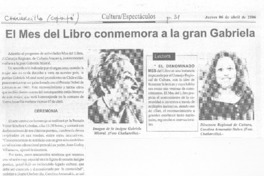 El Mes del Libro conmemora a la gran Gabriela