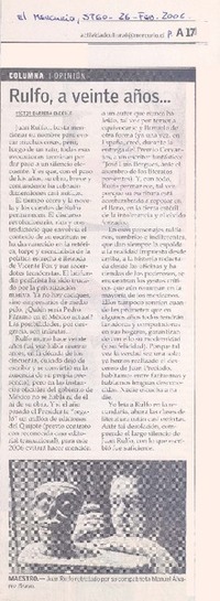 Rulfo, a veinte años --