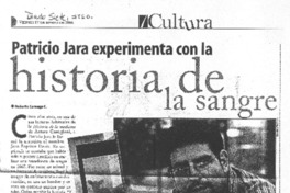 Patricio Jara experimenta con la historia de la sangre