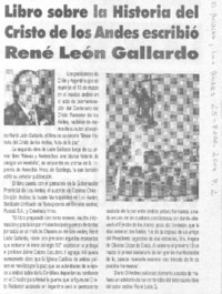 Libro sobre la historia del Cristo de los Andes escribió René León Gallardo
