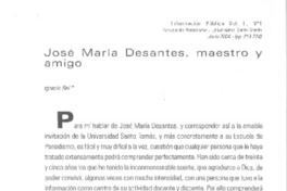 José María Desantes, maestro y amigo